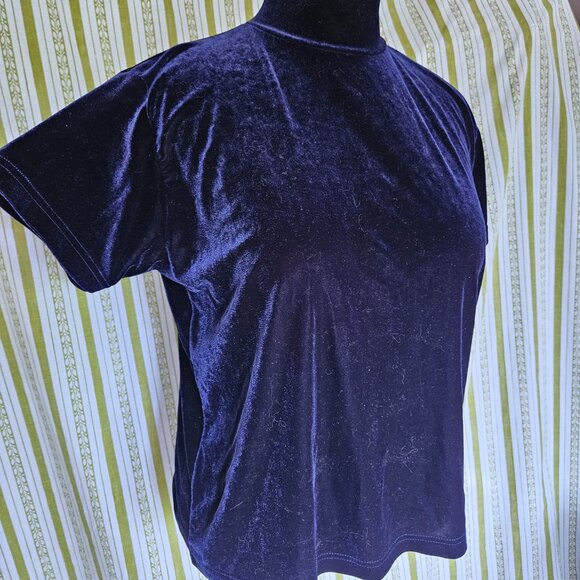 Vintage Tops - Size L Vintage 1990s Principles Blue Velour Top